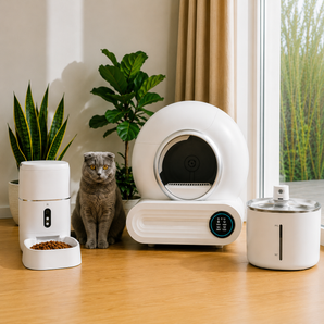 PetMaison Ultimate Care - Box + Fountain + Feeder — set with automatic litter box, water fountain and feeder
