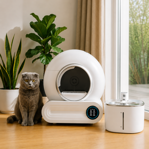 PetMaison Essencial Care - Box + Fountain — set with automatic litter box and water fountain