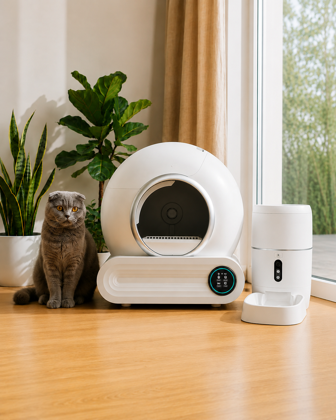 PetMaison Smart Care - Box + Feeder — set met automatische kattenbak en voerautomaat
