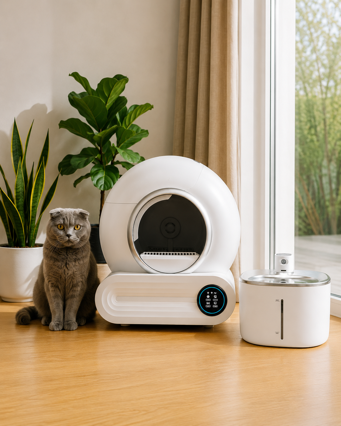 PetMaison Essencial Care - Box + Fountain — set con arenero automatico e fontanella