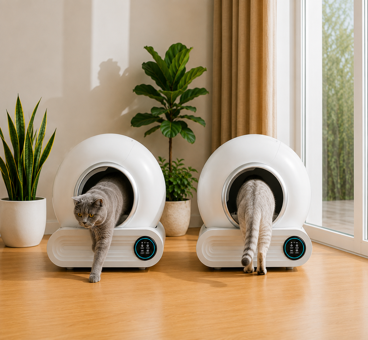 PetMaison Duo Care – 2x Box — Set mit zwei automatischen Katzentoiletten